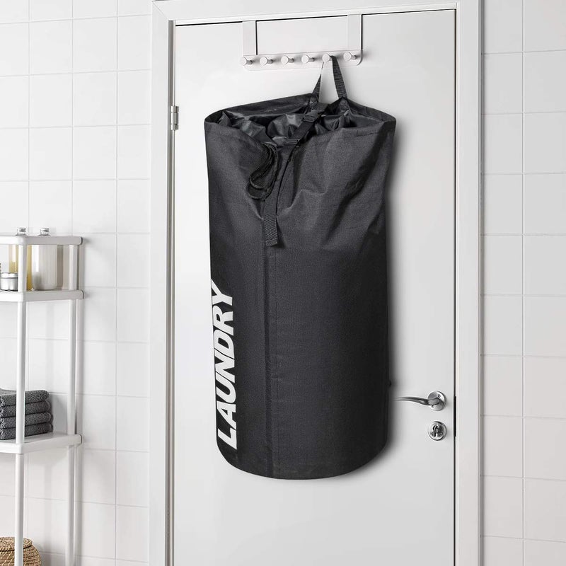 Chrislley 106L Extra Large Laundry Hamper with Drawstring Dorm Room Backpack Laundry Bag Collapsible Laundry Basket for College Students Travel Day Tripï¼ˆBlackï¼‰ - Image 2